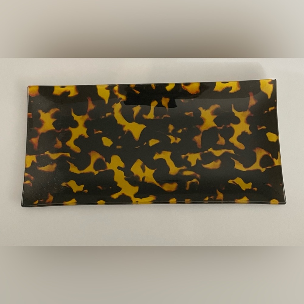 **FINAL PRICE** Avenue 9 Glass Tortoiseshell Decorative Tray